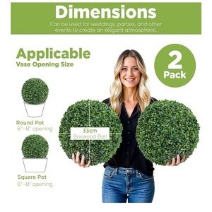 Decorative Artificial Boxwood
Topiary Balls 13” NEW